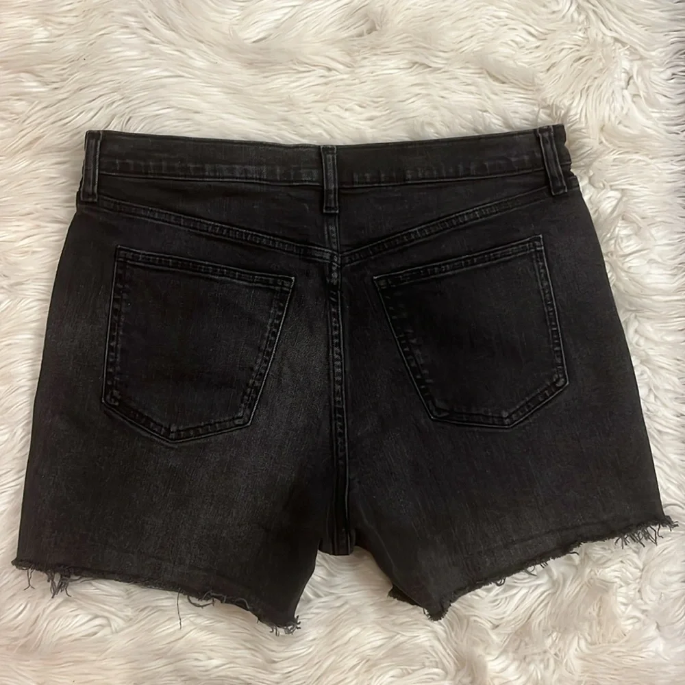 GAP stretch denim high rise 4” shorts washed black 10/30